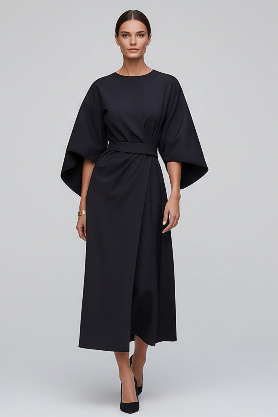 Elegante Midi-Jurk Dames | Ceintuur & Driekwart Mouwen | Paloma