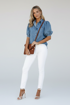 Denim Overhemd Roos