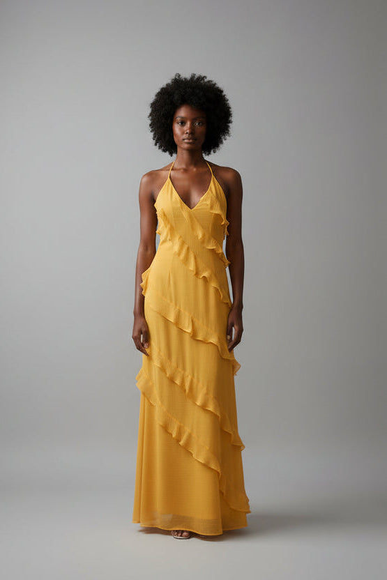 Maxi Ruffle Jurk Mimi