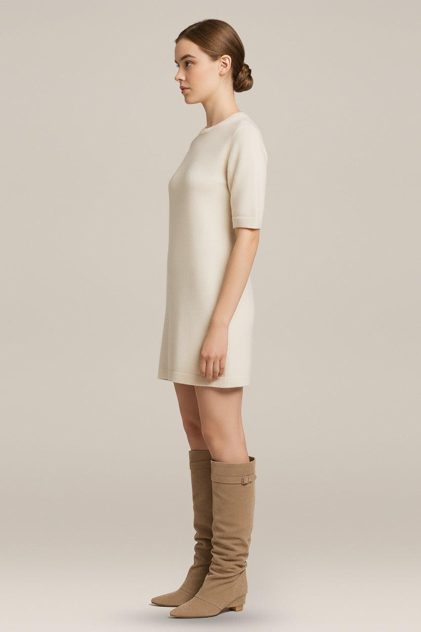 Hoge Laarzen Dames in Suèdelook – Slouchy Schacht met Gesp — Sorrel in Camel – zijaanzicht