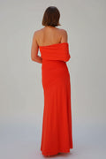 Asymmetrische Maxi Jurk met Gesmockte Tailleband Dames | Kalima