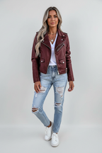 Bikerjack met Rits Dames | Slim Fit & Tijdloos | Catara
