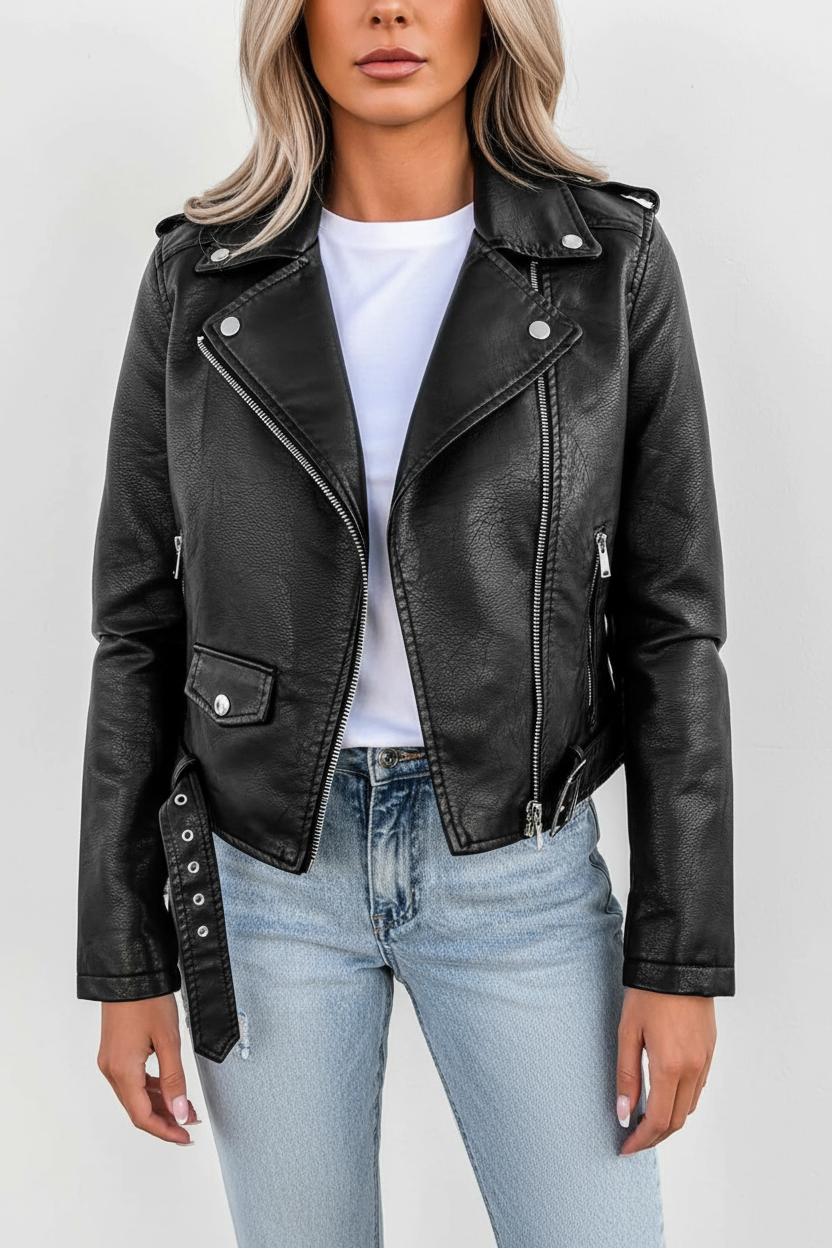 Bikerjack met Rits Dames | Slim Fit & Tijdloos | Catara