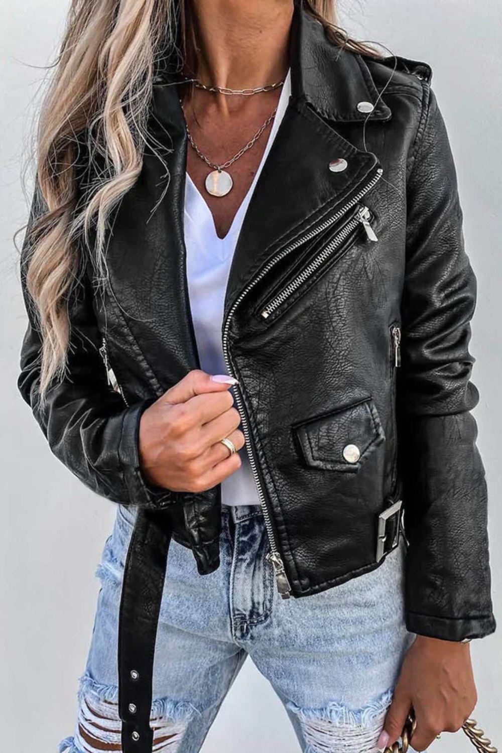 Bikerjack met Rits Dames | Slim Fit & Tijdloos | Catara