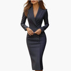 Blazer Jurk Dames Midi Getailleerd Lange Mouwen | Victoire