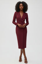 Blazer Jurk Dames Midi Getailleerd Lange Mouwen | Victoire