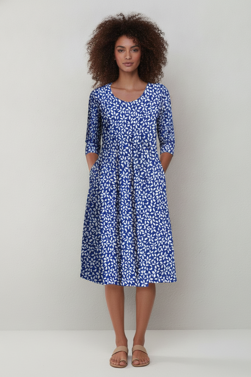 Zomerjurk met Bloemenprint en Driekwart Mouwen | Bloemen | Ninon