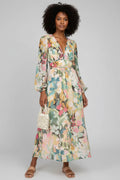 Bloemen Maxi Jurk met V-hals Dames | Lange Mouwen & Bruiloft | Florenza