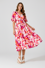 Bloemen Maxi Jurk met V-hals Dames | Lange Mouwen & Bruiloft | Florenza