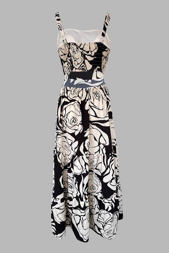 Bloemenprint Maxi Jurk Dames Zomer Open Rug | Azaline