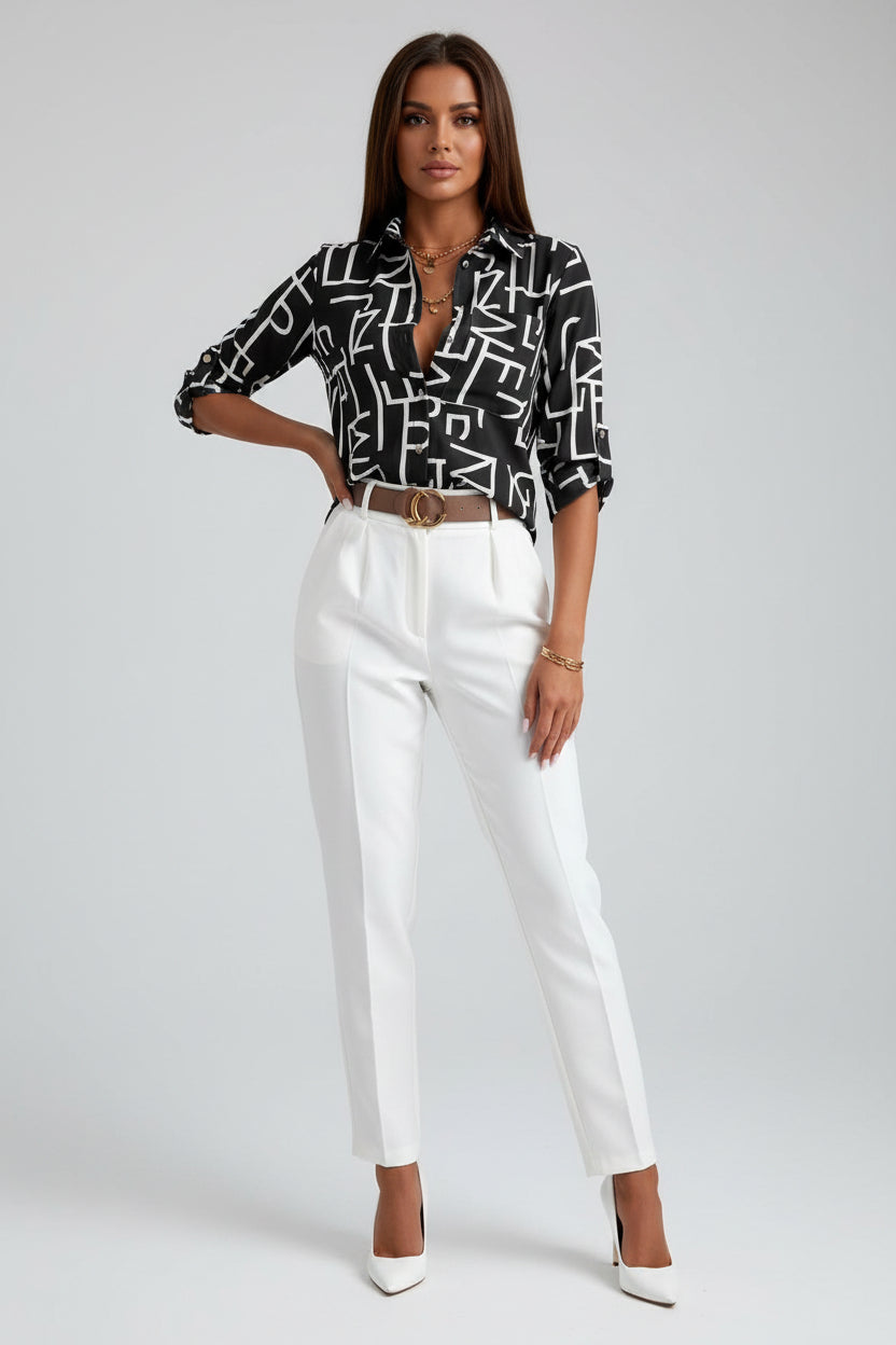 Blouse Dames met Omgeslagen Kraag Veelzijdig | Livia