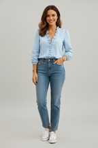 Blouse met Ruches Dames Casual Zakelijk | Maxima