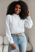 Blouse met Ruches en Lange Mouwen Dames | Elegant & Veelzijdig | Nivara