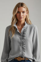 Blouse met Ruches en Lange Mouwen Dames | Elegant & Veelzijdig | Nivara
