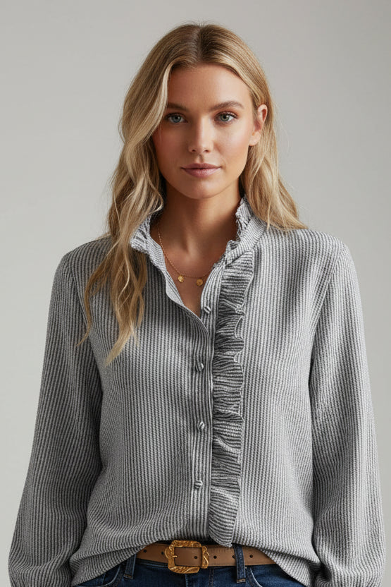 Blouse met Ruches en Lange Mouwen Dames | Elegant & Veelzijdig | Nivara