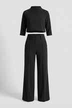 Broekset met Cropped Top en Tailleband voor Dames | Stijlvol | Valentijn