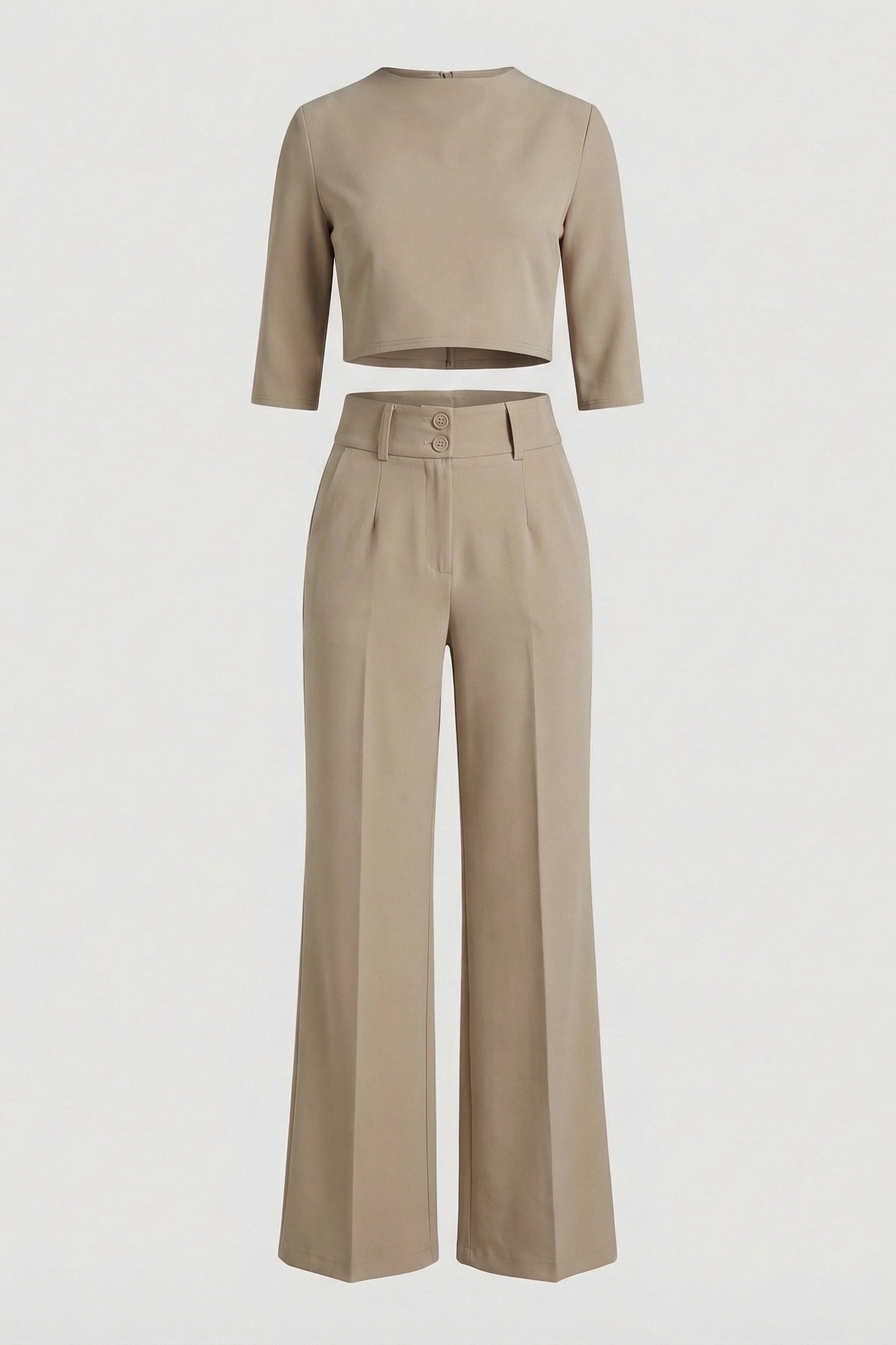 Broekset met Cropped Top en Tailleband voor Dames | Stijlvol | Valentijn