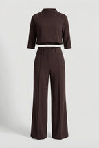 Broekset met Cropped Top en Tailleband voor Dames | Stijlvol | Valentijn