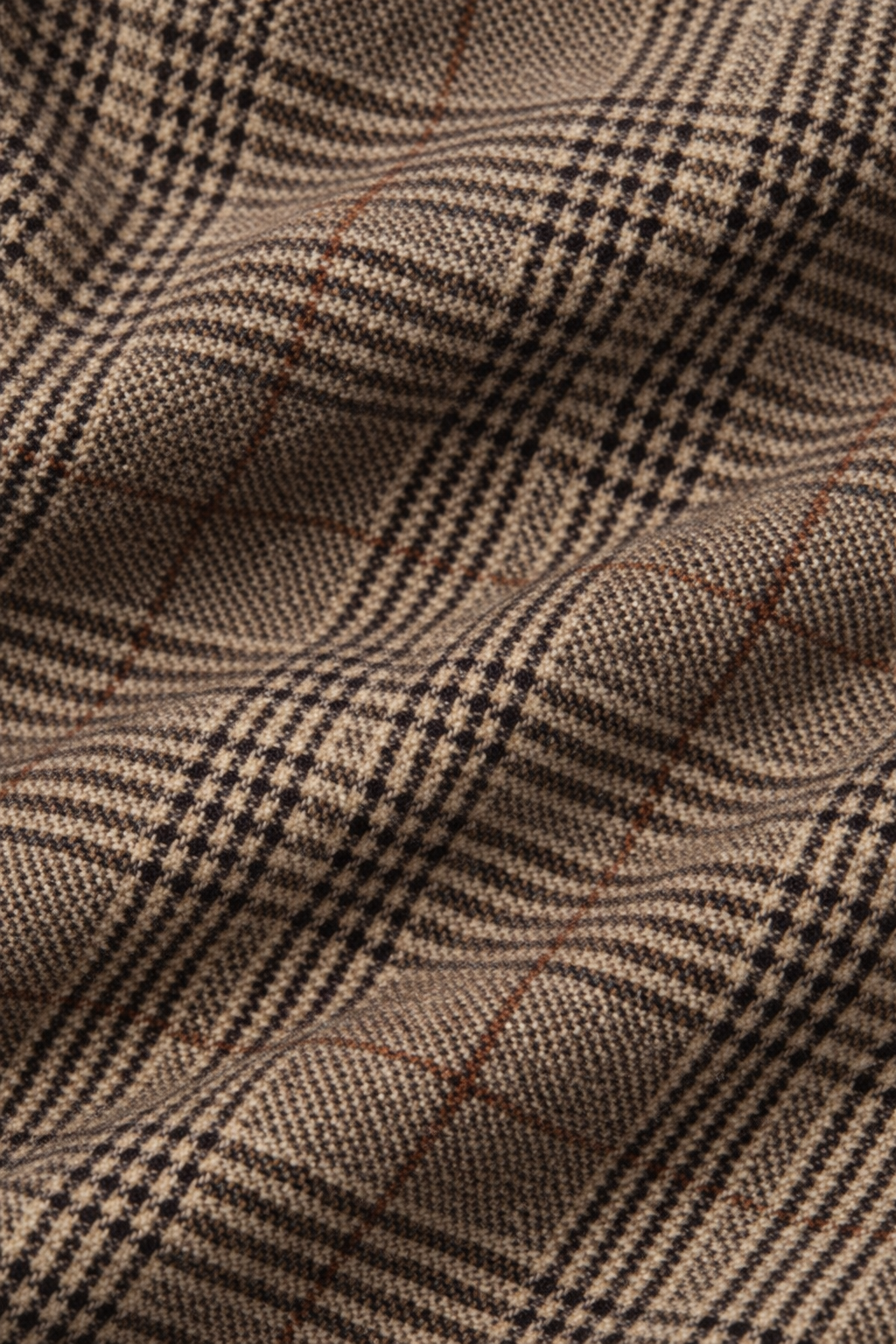Lange Geruite Blazer met Revers — Vittoria – Bruin – detail