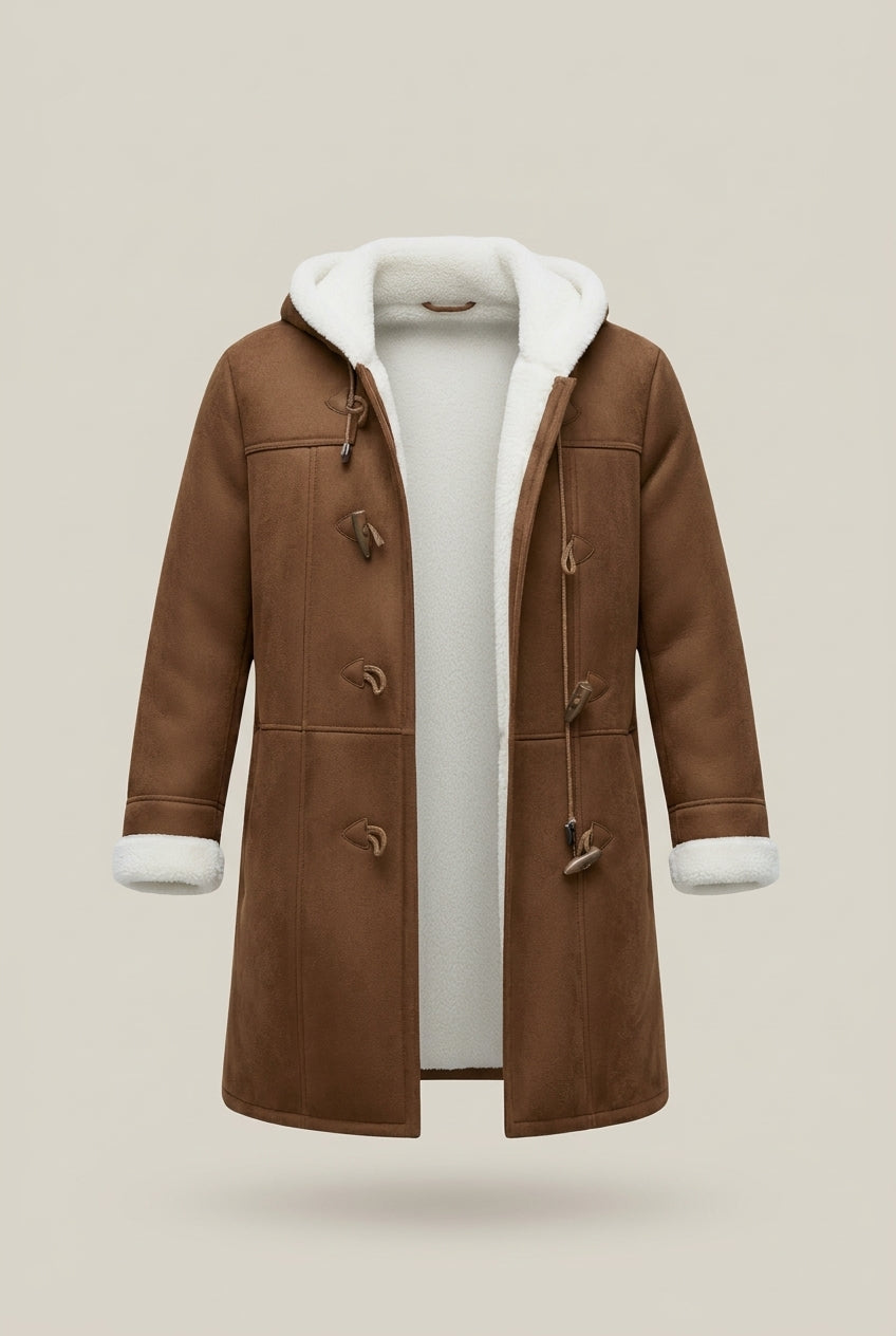 Lange Winterjas met Capuchon en Zakken — Tess – productfoto zonder model