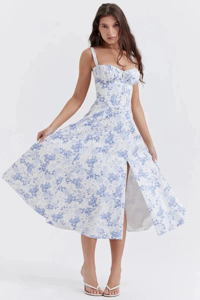 Bustier Zomerjurk met Corset & Zijsplit Dames | Vrouwelijk | Linsay