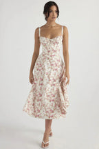 Bustier Zomerjurk met Corset & Zijsplit Dames | Vrouwelijk | Linsay