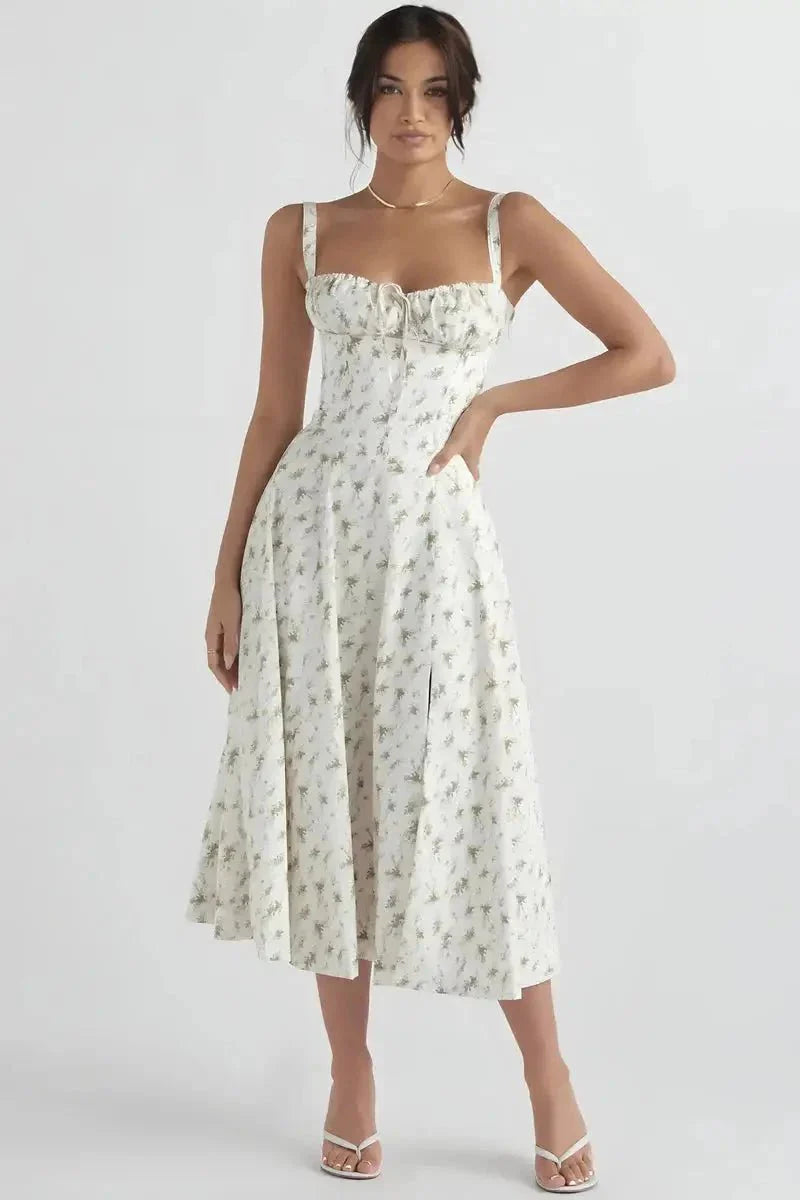 Bustier Zomerjurk met Corset & Zijsplit Dames | Vrouwelijk | Linsay