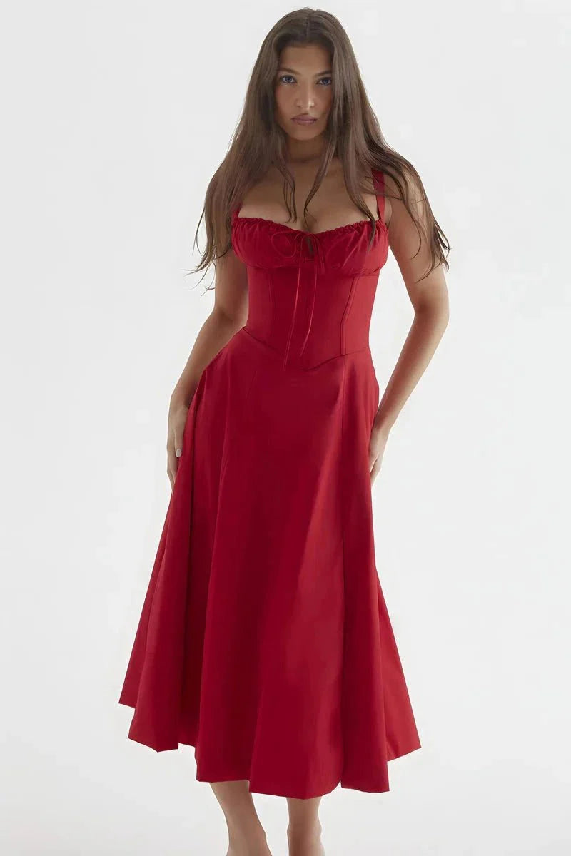 Bustier Zomerjurk met Corset & Zijsplit Dames | Vrouwelijk | Linsay