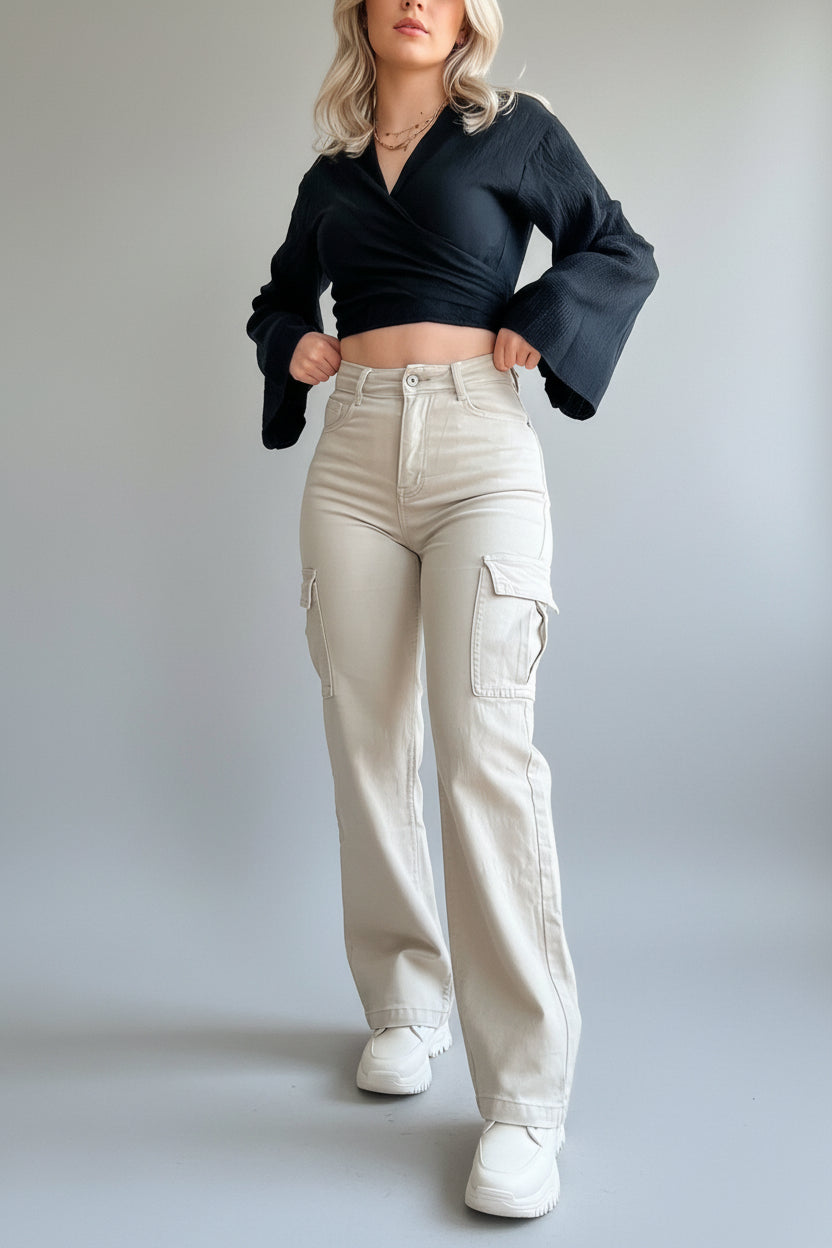 Cargo Jeans Dames Trendy Casual Broek | Marlène
