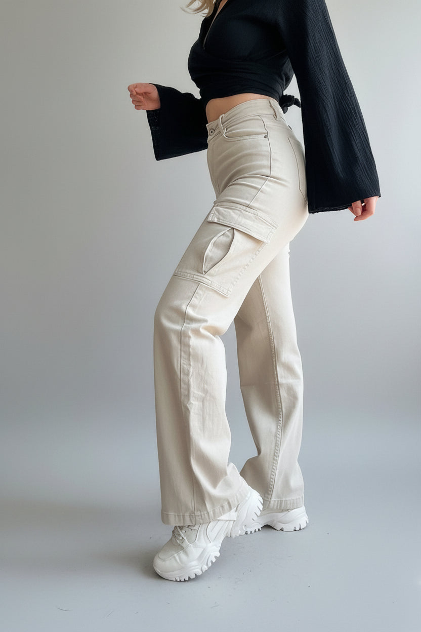Cargo Jeans Dames Trendy Casual Broek | Marlène