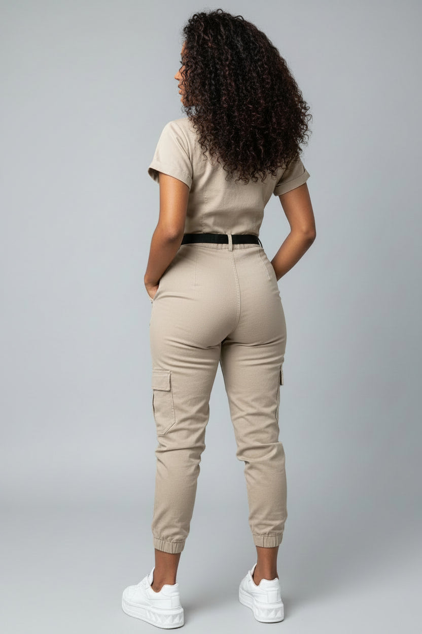 Cargo Jumpsuit Dames met Riem Casual Strak | Roxane