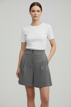 Casual Short met Knopenrij voor Dames | Zakken & Riemlusjes | Stephanie