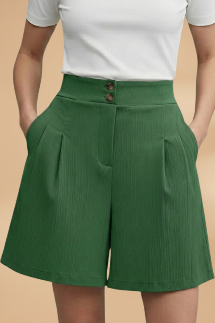 Casual Short met Knopenrij voor Dames | Zakken & Riemlusjes | Stephanie