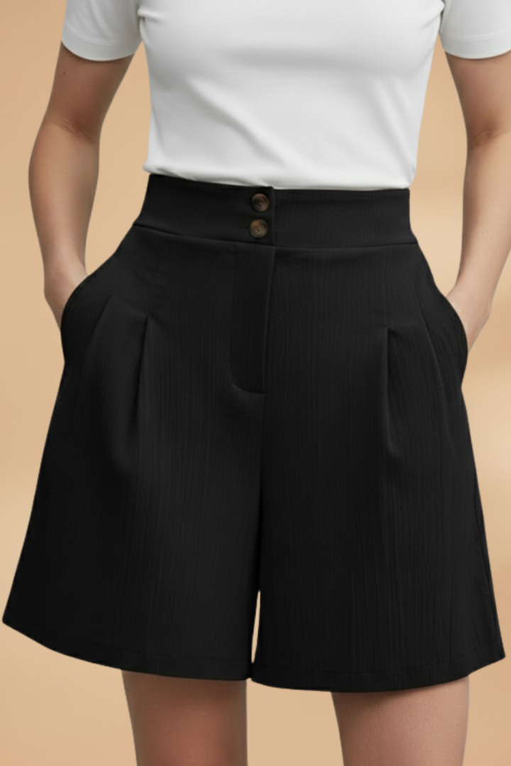 Casual Short met Knopenrij voor Dames | Zakken & Riemlusjes | Stephanie
