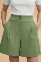 Casual Short met Knopenrij voor Dames | Zakken & Riemlusjes | Stephanie