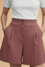 Casual Short met Knopenrij voor Dames | Zakken & Riemlusjes | Stephanie