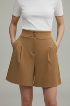 Casual Short met Knopenrij voor Dames | Zakken & Riemlusjes | Stephanie