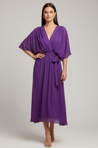Chiffon Maxi Jurk met V-hals voor Dames | Vloeiend & Lichtgewicht | Mexi