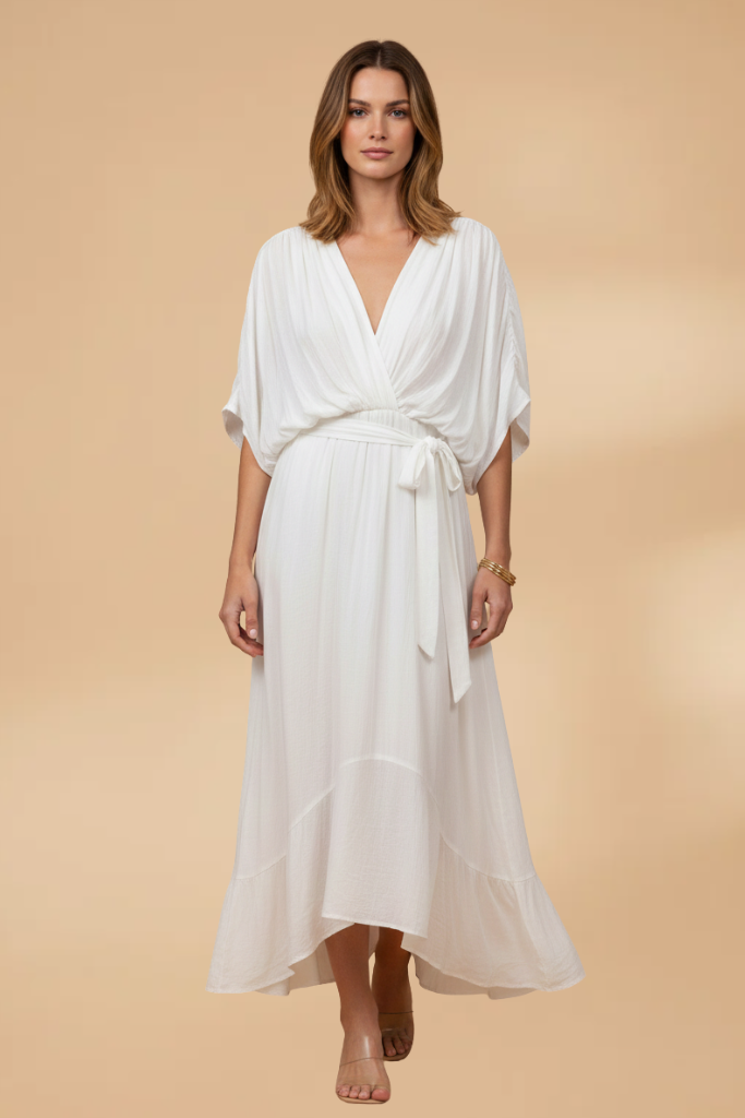 Chiffon Maxi Jurk met V-hals voor Dames | Vloeiend & Lichtgewicht | Mexi