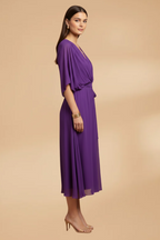 Chiffon Maxi Jurk met V-hals voor Dames | Vloeiend & Lichtgewicht | Mexi