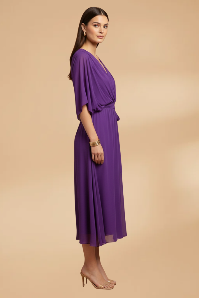 Chiffon Maxi Jurk met V-hals voor Dames | Vloeiend & Lichtgewicht | Mexi
