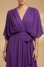 Chiffon Maxi Jurk met V-hals voor Dames | Vloeiend & Lichtgewicht | Mexi