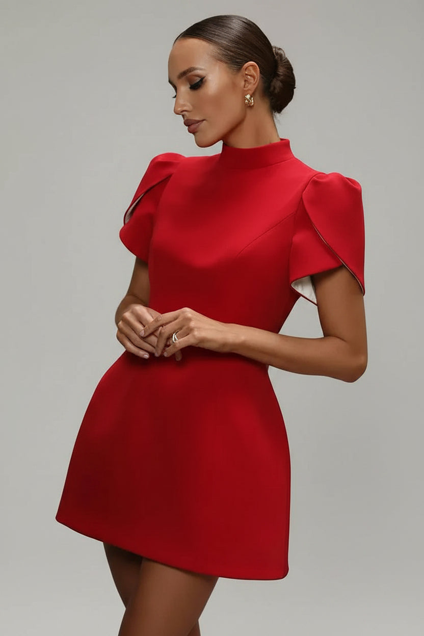Cocktailjurk met Gestructureerde Mouwen Dames | Aansluitend | Clavara