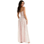 Corset Maxi Jurk van Organza Jacquard met Vetersluiting Dames | Yara