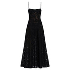 Corset Maxi Jurk van Organza Jacquard met Vetersluiting Dames | Yara