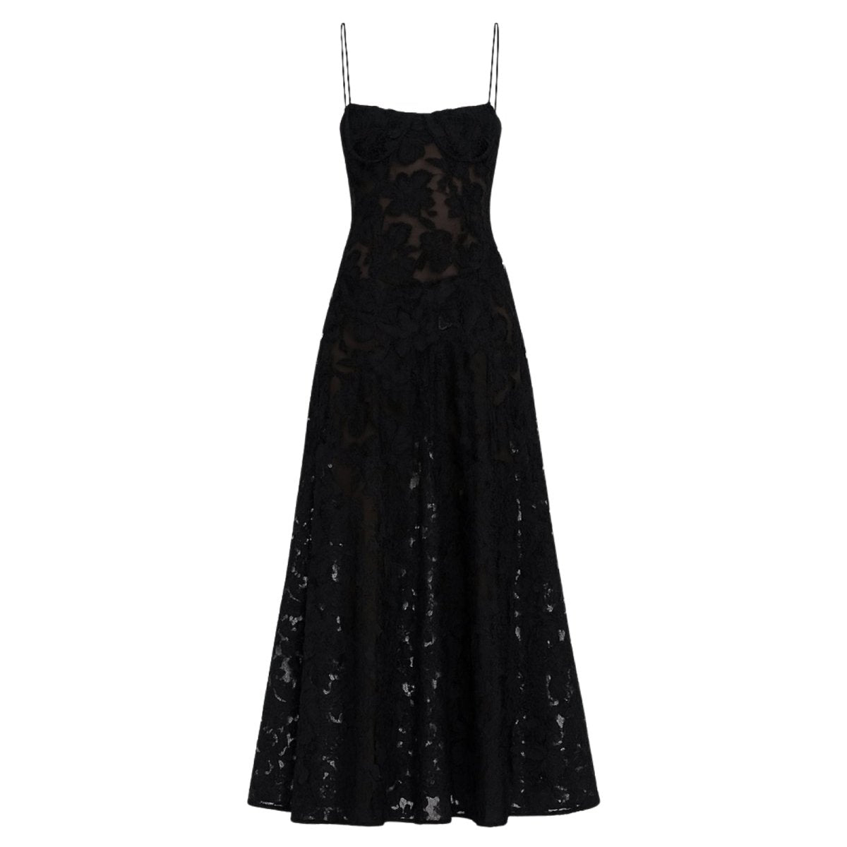 Corset Maxi Jurk van Organza Jacquard met Vetersluiting Dames | Yara