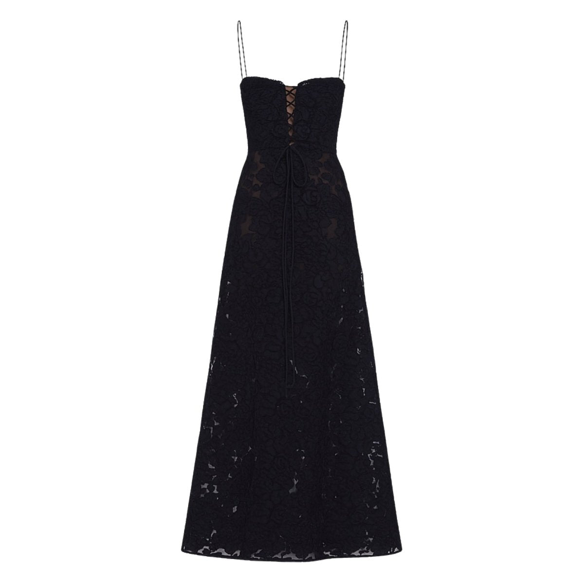 Corset Maxi Jurk van Organza Jacquard met Vetersluiting Dames | Yara