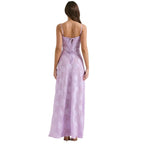 Corset Maxi Jurk van Organza Jacquard met Vetersluiting Dames | Yara