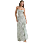 Corset Maxi Jurk van Organza Jacquard met Vetersluiting Dames | Yara