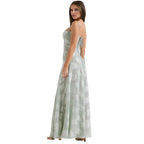 Corset Maxi Jurk van Organza Jacquard met Vetersluiting Dames | Yara